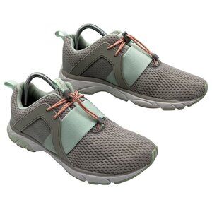 Vionic Berlin Womens 8.5  Gray Mint Mesh Athletic Slip On Sneakers Running Shoes